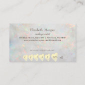 Moderne Berufliche Rahmen Herz White Opal Treuekarte (Rückseite)