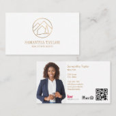 Moderne Berufliche Realtor Mountain Realty QRCode Visitenkarte (Vorne/Hinten)