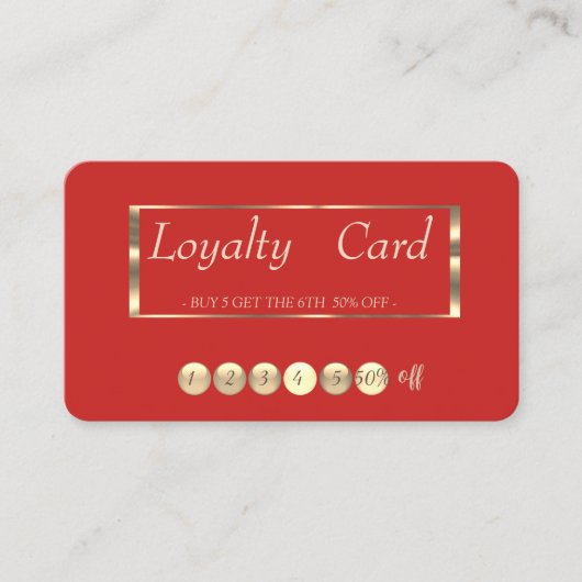 Moderne Berufliche Red Loyalty Card Treuekarte (Vorderseite)