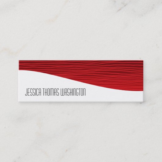 Moderne Berufliche Red Slim Business Cards Mini Visitenkarte (Vorderseite)