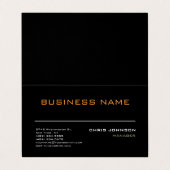 Moderne Berufliche, reiche schwarze Visitenkarte Visitenkarten (Außenseite Aufgefaltet)