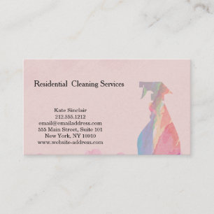 Moderne Berufliche Reinigungs-Spray-Flasche Visitenkarte