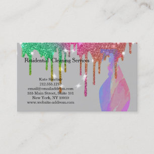 Moderne Berufliche Reinigungs-Spray-Flasche Visitenkarte