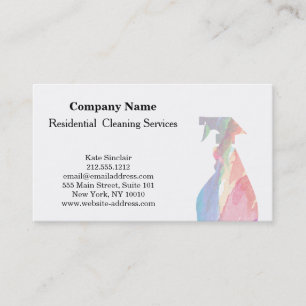 Moderne Berufliche Reinigungs-Spray-Flasche Visitenkarte