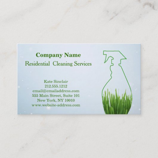 Moderne Berufliche Reinigungs-Spray-Flasche Visitenkarte (Vorderseite)