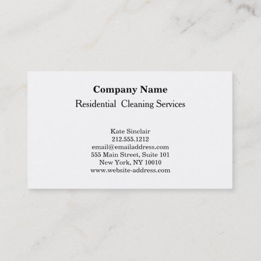 Moderne Berufliche Reinigungsdienstkarte Visitenkarte (Rückseite)