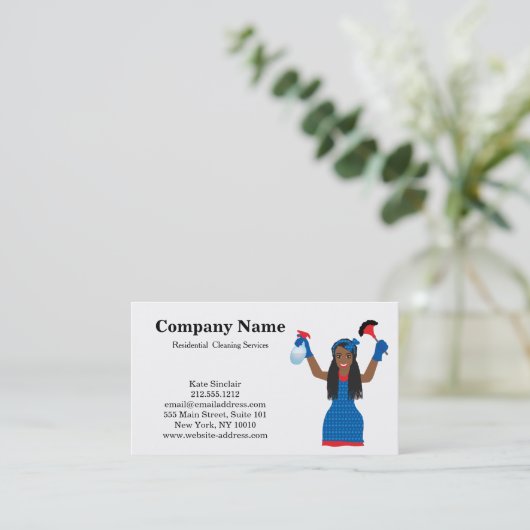 Moderne Berufliche Reinigungsdienstkarte Visitenkarte (Stehend Vorderseite)