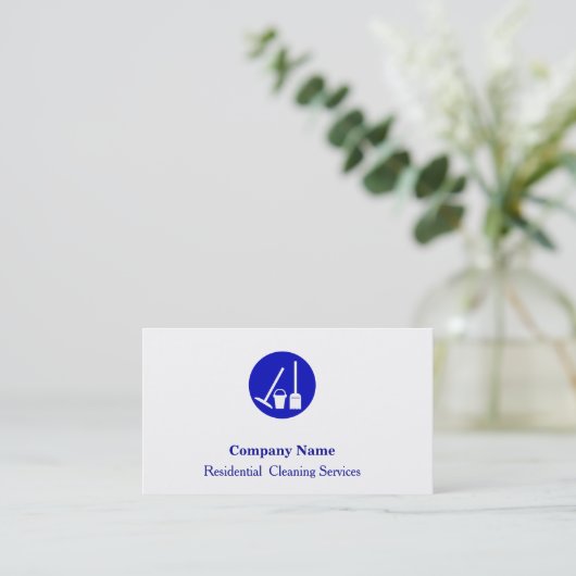 Moderne Berufliche Reinigungsdienstkarte Visitenkarte (Stehend Vorderseite)