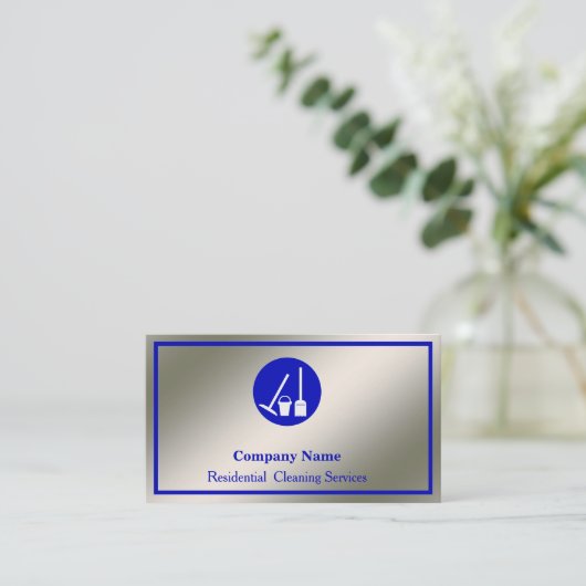 Moderne Berufliche Reinigungsdienstkarte Visitenkarte (Stehend Vorderseite)