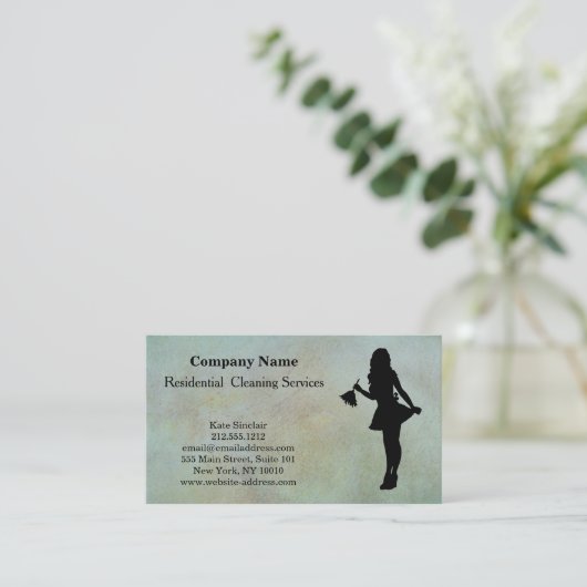 Moderne Berufliche Reinigungsdienstkarte Visitenkarte (Stehend Vorderseite)