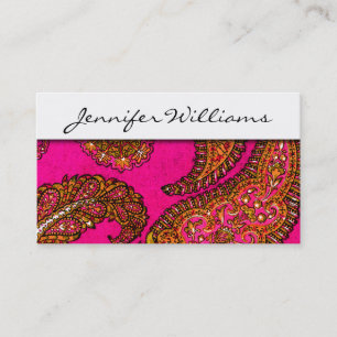 Moderne berufliche rosa Paisley-Geschäfts-Karten Visitenkarte