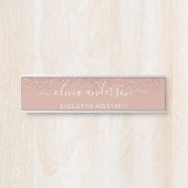 Moderne Berufliche Rose Gold Blush Pink Glitzer Türschild (Vorderseite )