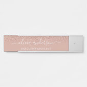 Moderne Berufliche Rose Gold Blush Pink Glitzer Türschild (Vorderseite )