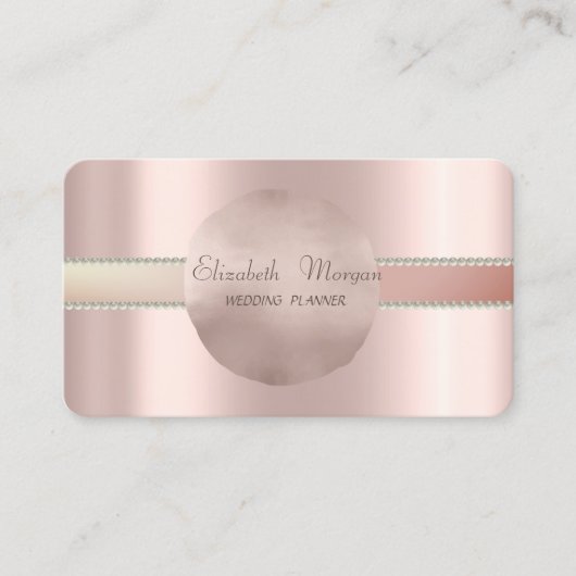Moderne Berufliche Rose Gold Circle Pearls Visitenkarte (Vorderseite)