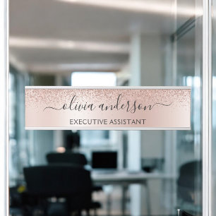 Moderne Berufliche Rose Gold Sparkone Glitzer Türschild