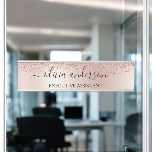Moderne Berufliche Rose Gold Sparkone Glitzer Türschild