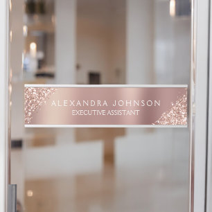 Moderne Berufliche Rose Gold Sparkone Glitzer Türschild