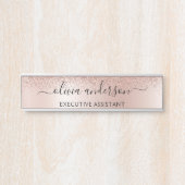 Moderne Berufliche Rose Gold Sparkone Glitzer Türschild (Vorderseite )