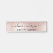 Moderne Berufliche Rose Gold Sparkone Glitzer Türschild (Vorderseite )