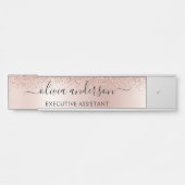 Moderne Berufliche Rose Gold Sparkone Glitzer Türschild (Vorderseite )