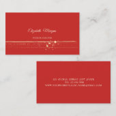 Moderne, Berufliche, rote und goldene Stilelemente Visitenkarte (Vorne/Hinten)