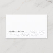 Moderne, Berufliche Schlichte Schwarz/Weiß Visitenkarte (Rückseite)