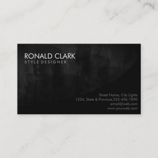 Moderne Berufliche Schlichte Schwarze Halbpension Visitenkarte (Vorderseite)