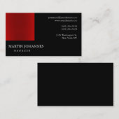 Moderne Berufliche Schlichte Visitenkarte Rot Schw (Vorne/Hinten)
