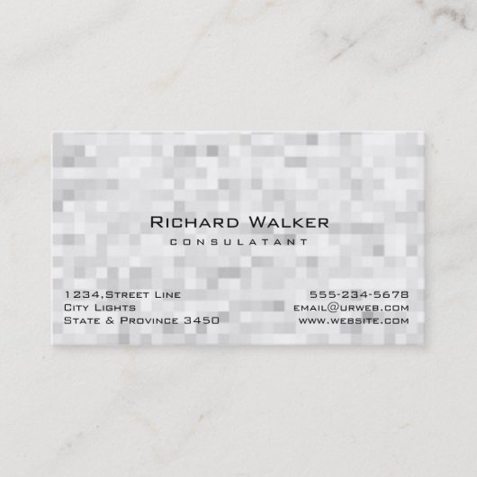 Moderne Berufliche Schlichte Weiße Mosaik Visitenkarte (Vorderseite)