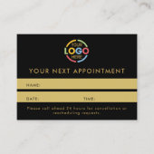 Moderne Berufliche Schwarz & Gold Einfache Erinner Terminkarte (Vorderseite)