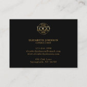 Moderne Berufliche Schwarz & Gold Einfache Erinner Terminkarte (Rückseite)