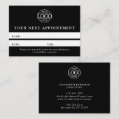 Moderne Berufliche Schwarz-Weiß-Erinnerung Terminkarte (Vorne/Hinten)