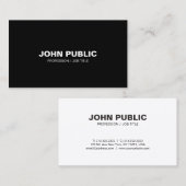 Moderne Berufliche Schwarz-weiße Elegante Sauberke Visitenkarte (Vorne/Hinten)