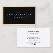 Moderne Berufliche Schwarze Gold-Grenze Visitenkarte (Vorne/Hinten)