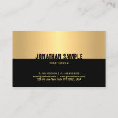 Moderne Berufliche Schwarze Gold-Vorlage Visitenkarte (Rückseite)