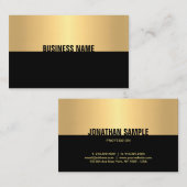 Moderne Berufliche Schwarze Gold-Vorlage Visitenkarte (Vorne/Hinten)