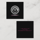 Moderne Berufliche, schwarze Instagramm soziale Me Quadratische Visitenkarte (Vorne/Hinten)