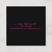 Moderne Berufliche, schwarze Instagramm soziale Me Quadratische Visitenkarte (Rückseite)