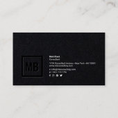 Moderne berufliche schwarze Kraft, einfach elegant Visitenkarte (Rückseite)