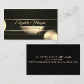 Moderne Berufliche, schwarze Streifen Punkte Visitenkarte (Vorne/Hinten)