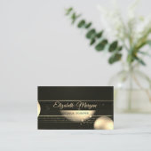 Moderne Berufliche, schwarze Streifen Punkte Visitenkarte (Stehend Vorderseite)