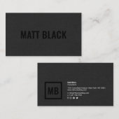 Moderne berufliche schwarze Textur einfach elegant Visitenkarte (Vorne/Hinten)