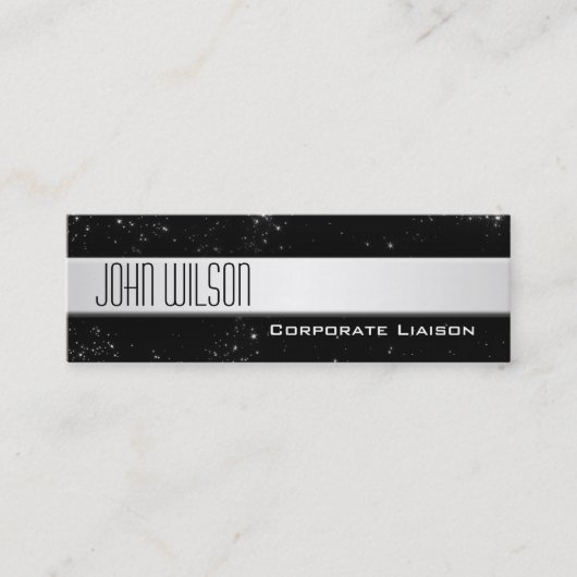 Moderne Berufliche Schwarze Visitenkarten mit schl Mini Visitenkarte (Vorderseite)