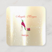 Moderne Berufliche Shiny Gold, Blume Heelse Quadratische Visitenkarte (Vorderseite)