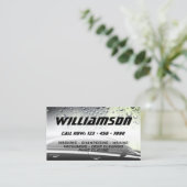 Moderne berufliche silberfarbene Wasserspritze Visitenkarte (Stehend Vorderseite)