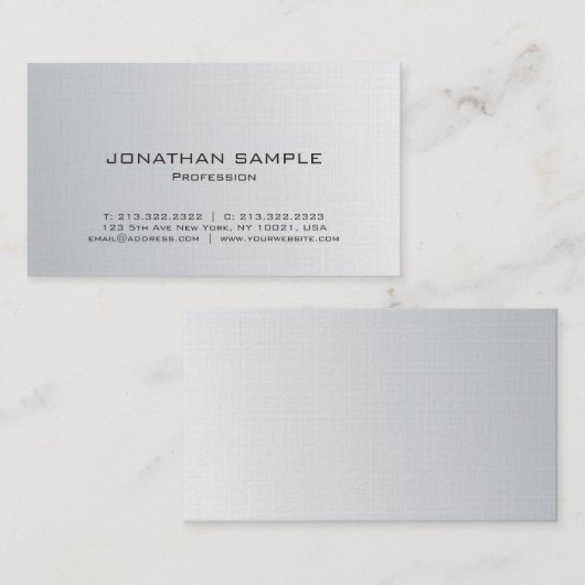 Moderne berufliche silberne glätten Entwurfs-Luxus Visitenkarte (Vorne/Hinten)