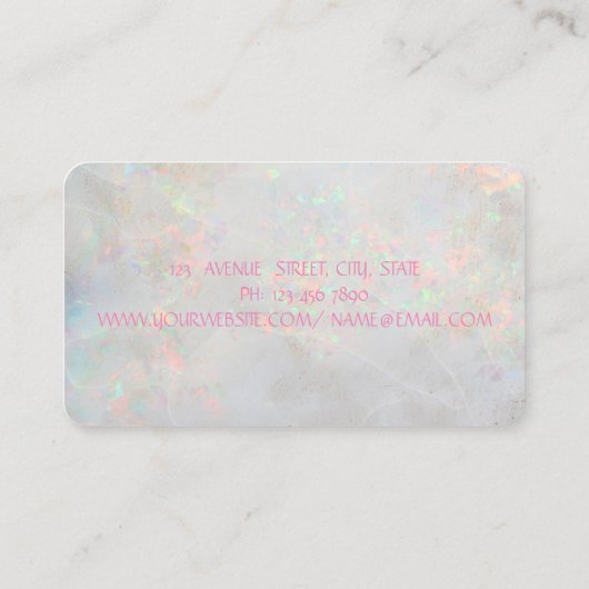 Moderne Berufliche Silhouette Opal Visitenkarte (Rückseite)