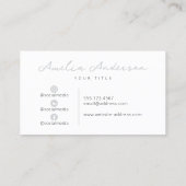 Moderne Berufliche Silver Social Media Visitenkarte (Rückseite)