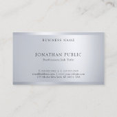 Moderne Berufliche Silver-Vorlage für Monogramm Visitenkarte (Rückseite)