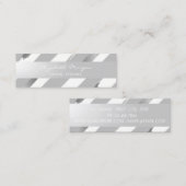 Moderne Berufliche Stilelemente, Streifen, grau Mini Visitenkarte (Vorne/Hinten)